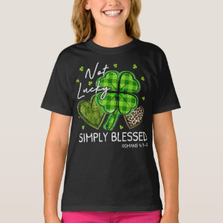 T-shirt Pas Lucky Simplement Bienheureux Shamrock chrétien