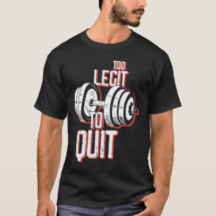 T-shirt Pas Quitter Barbell Bodybuilding Entraînement Gym