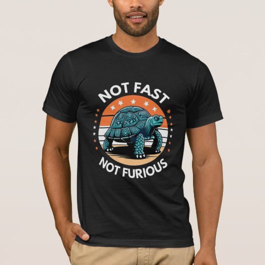 T-shirt Pas rapide, pas furieux Tortue rétro (Devant)