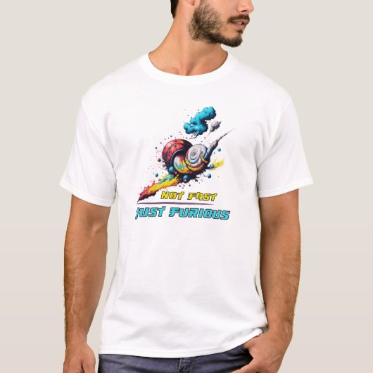 T-shirt pas rapide seulement furieux chemise course escarg (Devant)