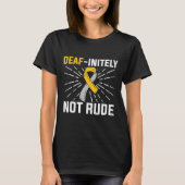 T-shirt Pas Rude. Langue des signes Sourds Sourds Sourds S (Devant)