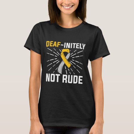 T-shirt Pas Rude. Langue des signes Sourds Sourds Sourds S (Devant)
