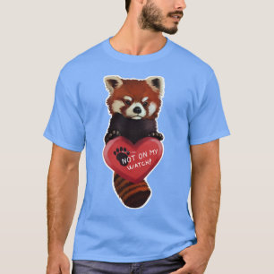T-shirt Pas sur ma montre Panda rouge avec coeur