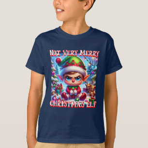 T-shirt Pas très joyeux elf de Noël