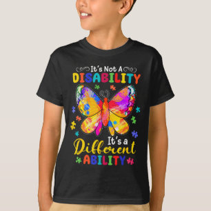 T-shirt Pas un handicap, une capacité différente papillon