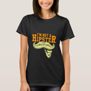 T-shirt Pas Un Hipster Mustache Pipe Smoker Hippie Free Sp
