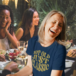 T-shirt Pas Vieux Classique Parties scintillant Or Rétro A
