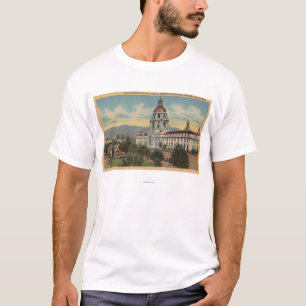 T-shirt Pasadena, CA - vue de ville hôtel et public Libra