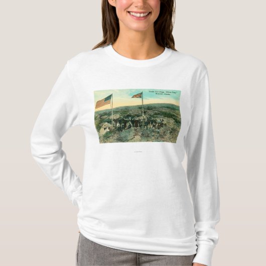 T-shirt Passage blanc avec les drapeaux russes et (Devant)