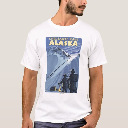 T-shirt Passage de Chilkoot, mineurs d'or de l'Alaska (Devant)