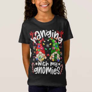 T-Shirt Passe Avec Mes Gnomies Père Noël Gnome Christmas P