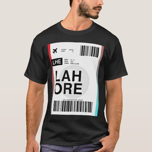 T-shirt Passe d'embarquement de Lahore (Devant)