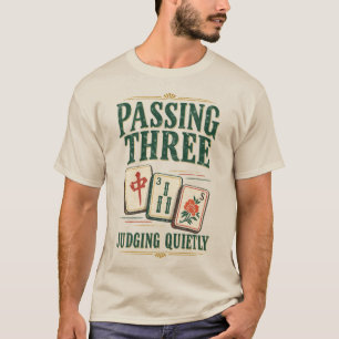 T-shirt Passer Trois Juger Silencieusement Vintage Mahjong
