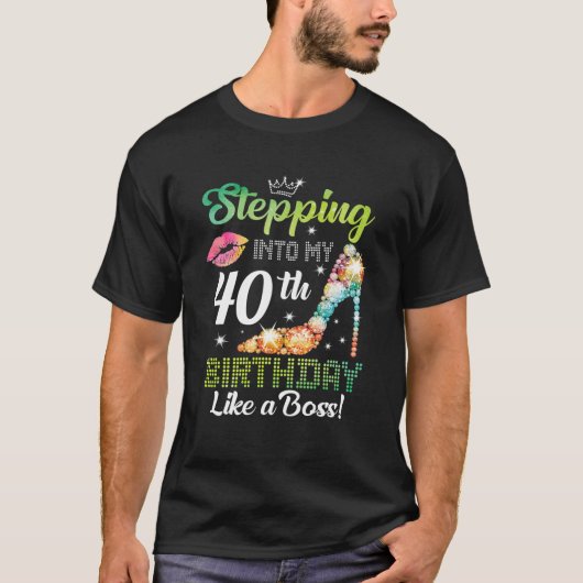 T-shirt Passez à mon 40e anniversaire comme un patron Drôl (Devant)
