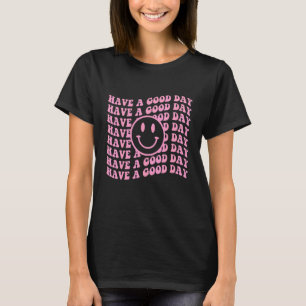 T-shirt Passez Une Bonne Journée Rétro   Visage Souriant E