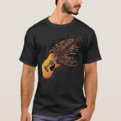 T-shirt Passion guitare - Flux de notes musicales (Devant)