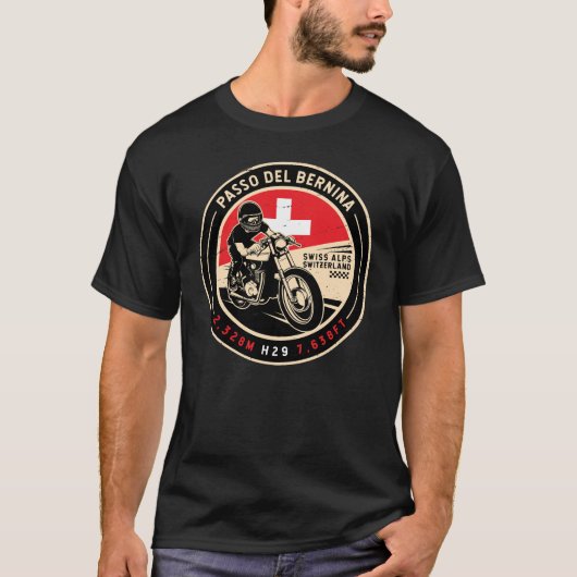 T-shirt Passo del Bernina | Suisse | Motorcycle (Devant)