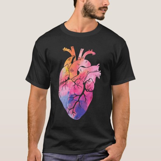 T-shirt Pastel Anatomique Coeur Colorful Cardiologie (Devant)