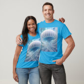 T-shirt Pastel Blue Jellyfish Fractal Art Under the Sea, (Unisexe)