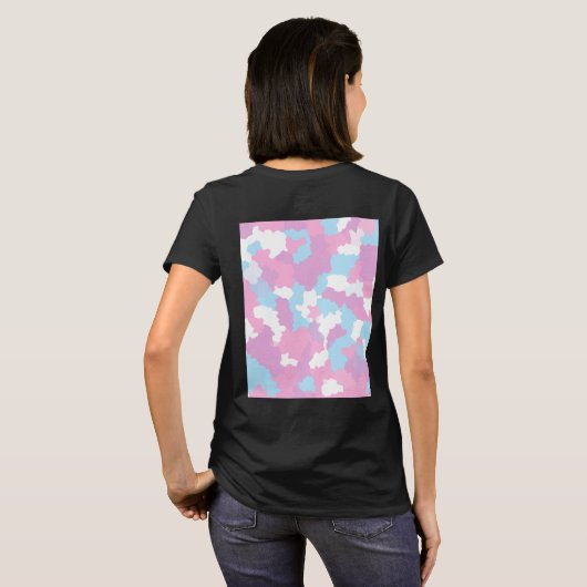 T-shirt Pastel Camouflage Motif d'art Abstrait (Dos entier)