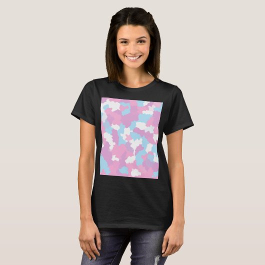 T-shirt Pastel Camouflage Motif d'art Abstrait (Devant entier)