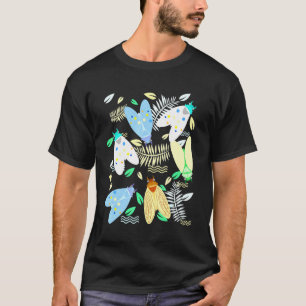 T-shirt Pastel Cicada Feuilles d'échauffement de la nature