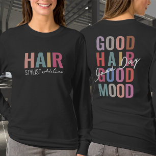 T-shirt Pastel Colorful Hair Styliste Nom Motivation Citat