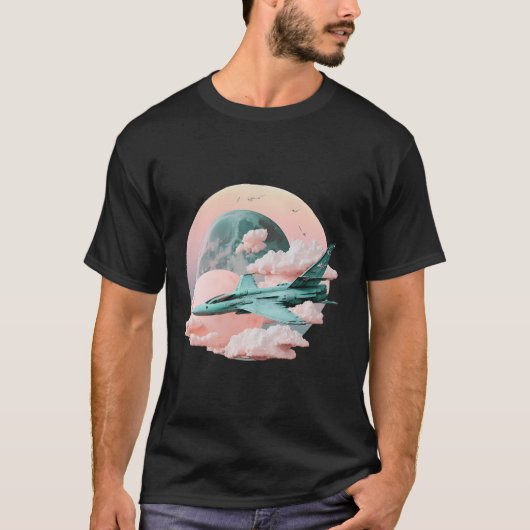 T-shirt Pastel Dreamcore F18 Super Hornet Fighter Jet (Devant)