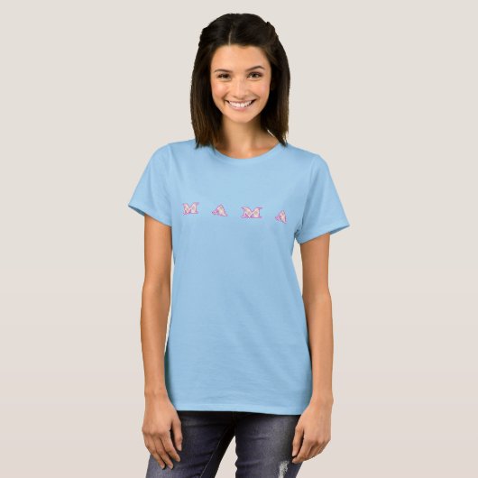T-shirt Pastel En vichy a demandé à maman d'être (Devant entier)