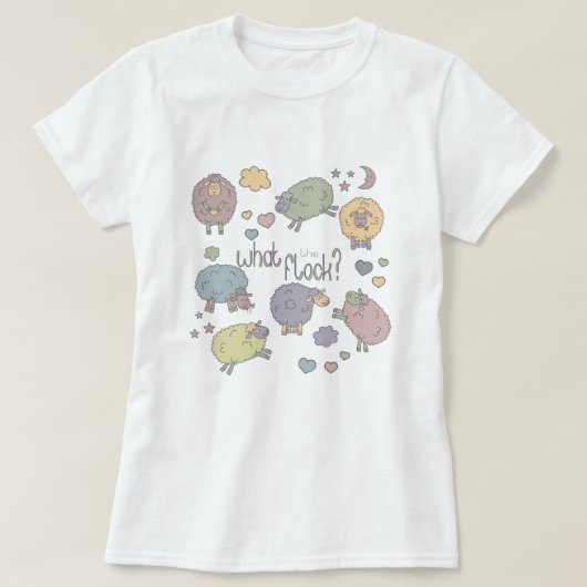 T-shirt Pastel Funny Pun What Flock mignon mouton (Design devant)