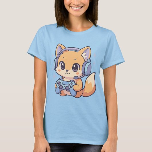 T-shirt Pastel Gamer Fox pour femmes (Devant)