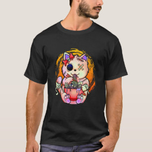 T-shirt Pastel Goth Chat Déplaisant Manger Ramen nouilles 