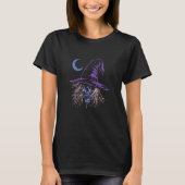 T-shirt Pastel Goth Dead Witch Wicked Skull Crescent Moon  (Devant)