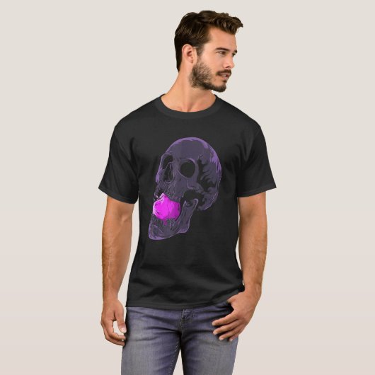 T-shirt Pastel Goth Esthétique Crâne Pomme Fruit Squelette (Devant entier)