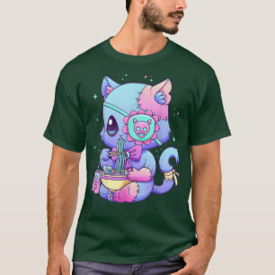 T-shirt Pastel Goth Esthétique Kawaii Déplaisant Chat Ram