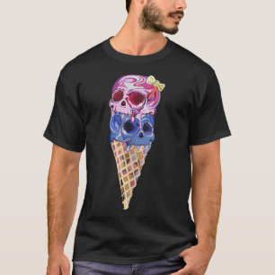 T-shirt Pastel Goth Evil Crâne Glace Gelato Sur Un Waff