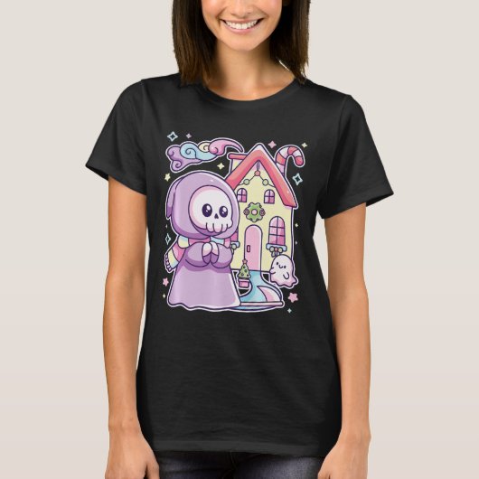 T-shirt Pastel Goth Grim Faucheuse Xmas Halloween Facile C (Devant)