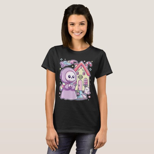 T-shirt Pastel Goth Grim Faucheuse Xmas Halloween Facile C (Devant entier)