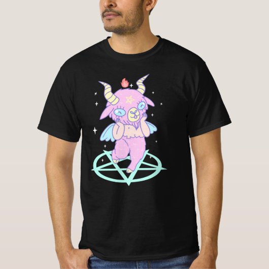 T-shirt Pastel Goth Nu Goth Baby Baphomet Kawaii (Devant)
