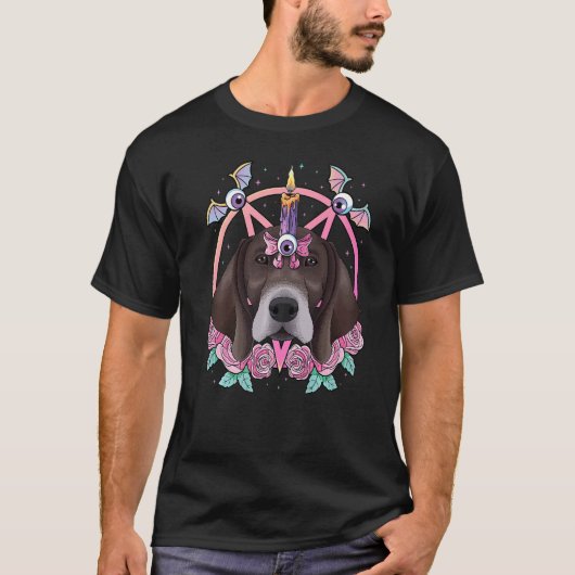 T-shirt Pastel Goth Pointer Pagan Déplaisant Menhera Allem (Devant)
