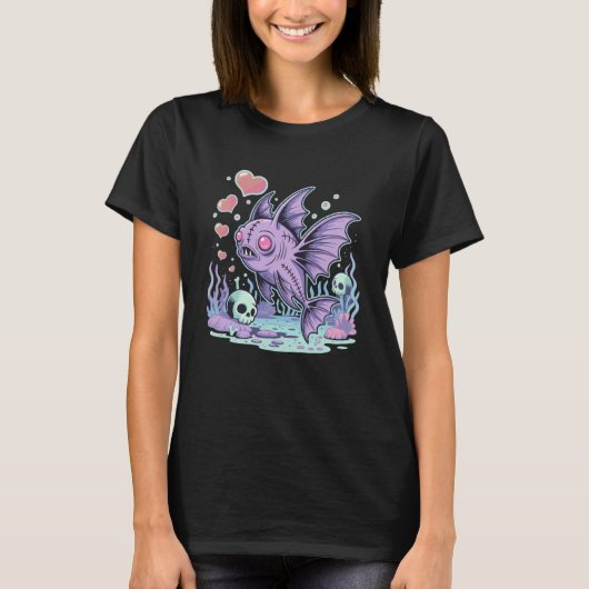 T-shirt Pastel Goth Poisson Volant (Devant)
