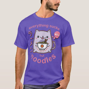 T-shirt Pastel Goth Ramen Noodle Chat Anime Kawaii