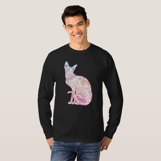 T-shirt Pastel Goth Sphynx Chat Kitten Wicca Sorcière Tato (Devant entier)