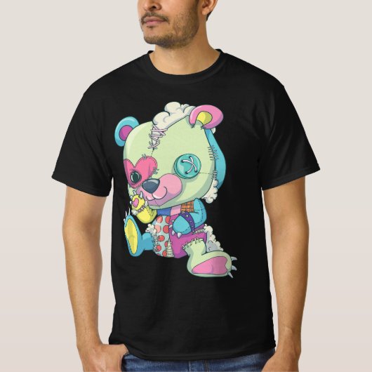 T-shirt Pastel Goth Teddy Bear (Devant)