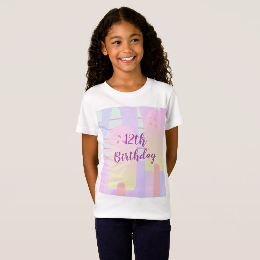 T-Shirt Pastel Ice Pop Ice Cream Anniversaire (Devant entier)