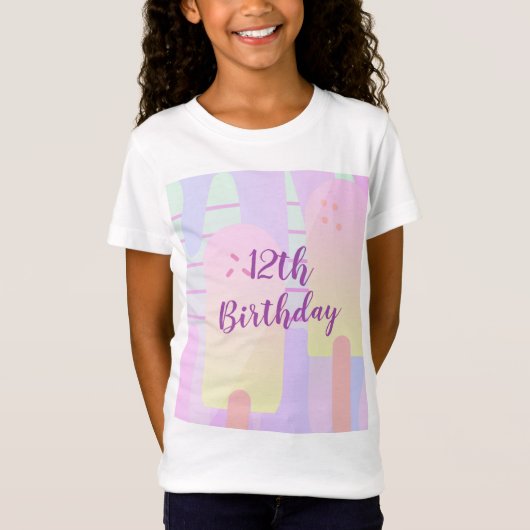 T-Shirt Pastel Ice Pop Ice Cream Anniversaire (Devant)