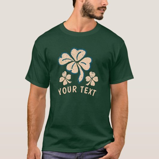 T-shirt Pastel Lucky Shamrock Clover Text St Patrick`s Day (Devant)