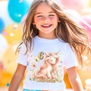 T-shirt Pastel lunatique unicorne fleur sauvage anniversai