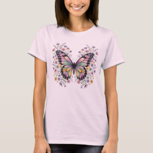 T-shirt Pastel Papillon Wildflower Cottagecore Esthétique