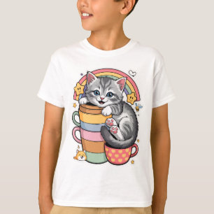 T-shirt Pastel Paws & Rainbow Sips